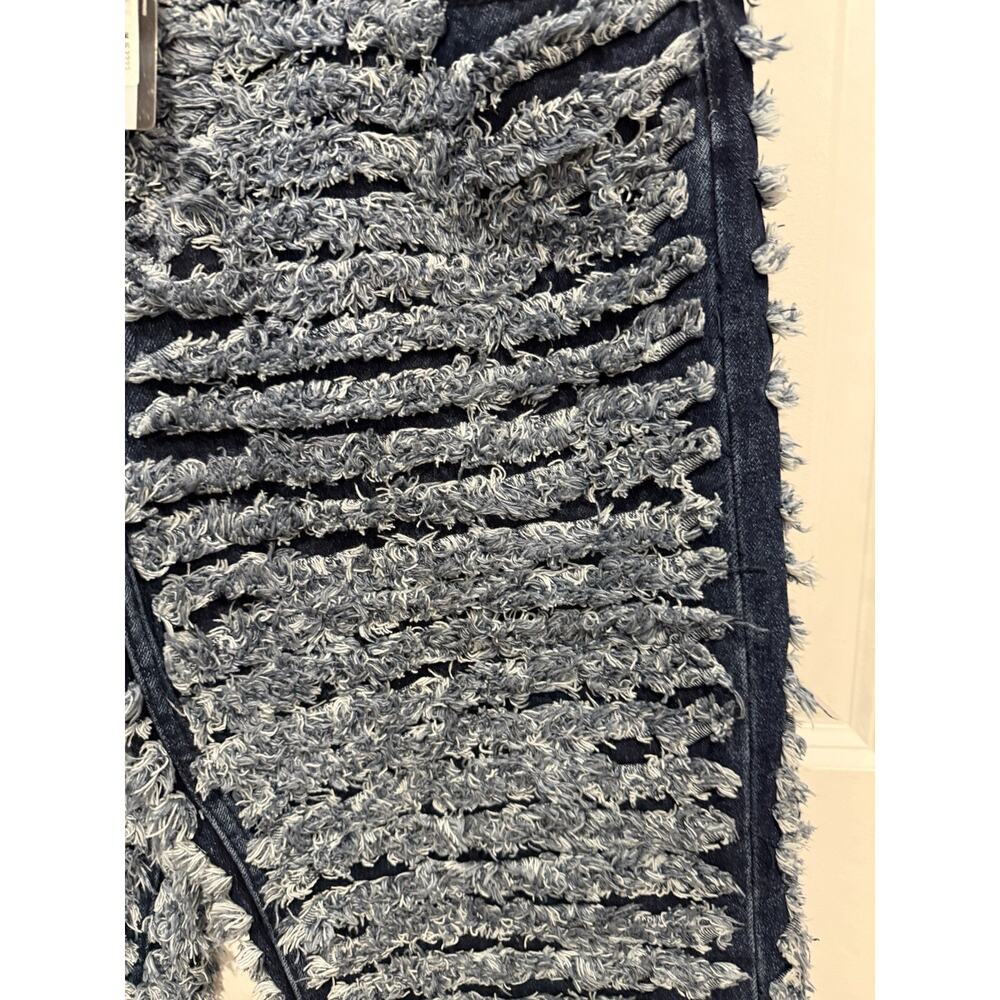 Unique Jaded 34x32 Dark Denim Extreme Distressed Shredded Jeans NWT Grunge - Picture 3 of 12
